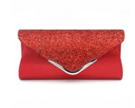 Fest clutch: rød Ofelia - sød festtaske i rød med glitter 
